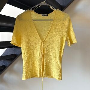 Yellow V-Neck Women's Top